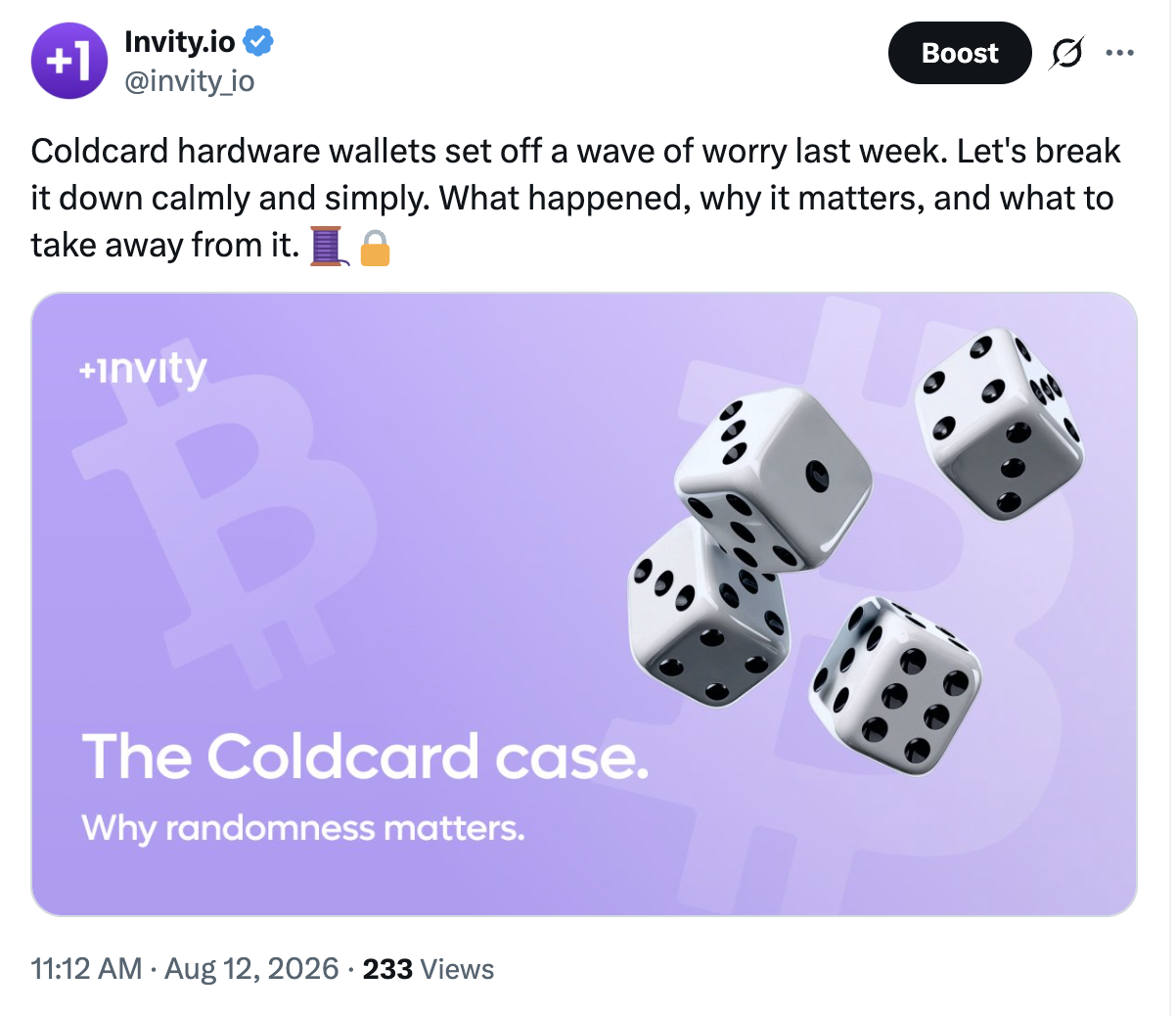 Invity on X: Coldcard thread