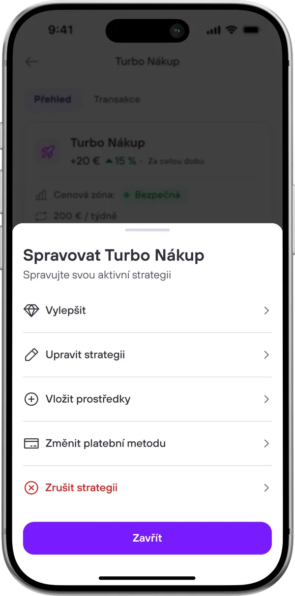 Otevřete Turbo Nákup a zvolte Vylepšit.