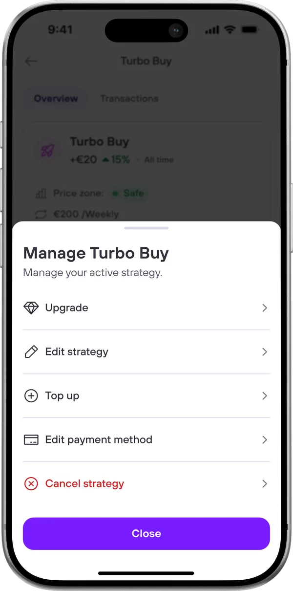 Open Turbo Buy and pick Upgrade.