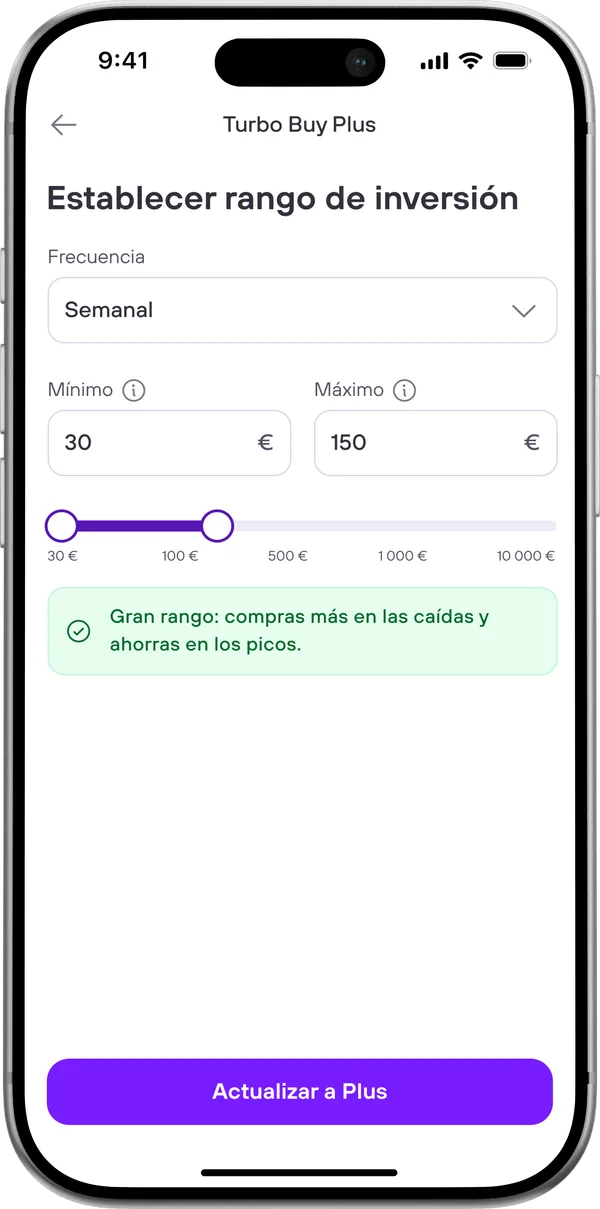 Establece la frecuencia y el rango.