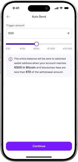 Auto-send to hardware wallet
